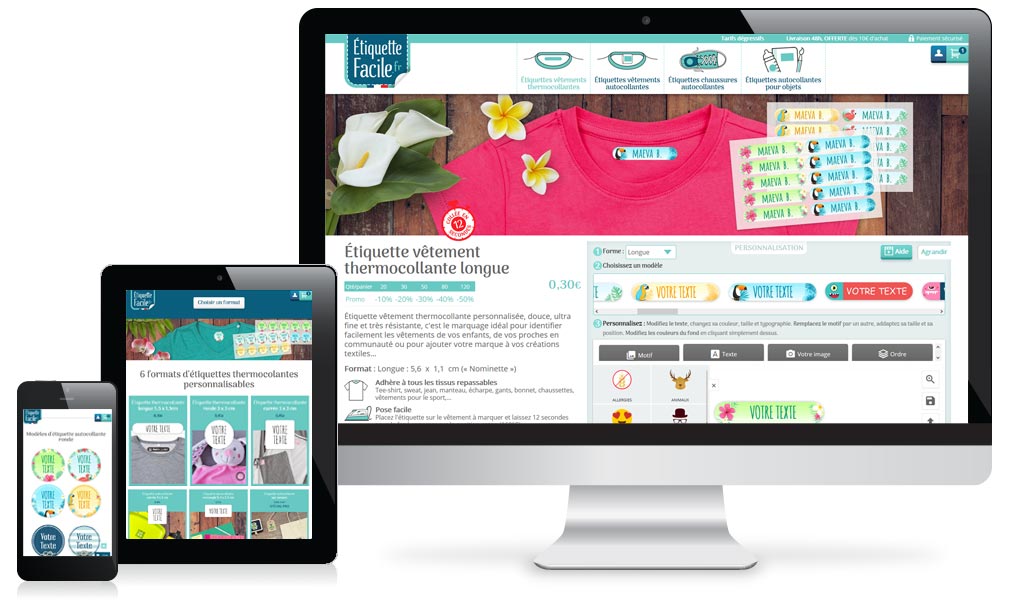 création de la boutique en ligne etiquette facile